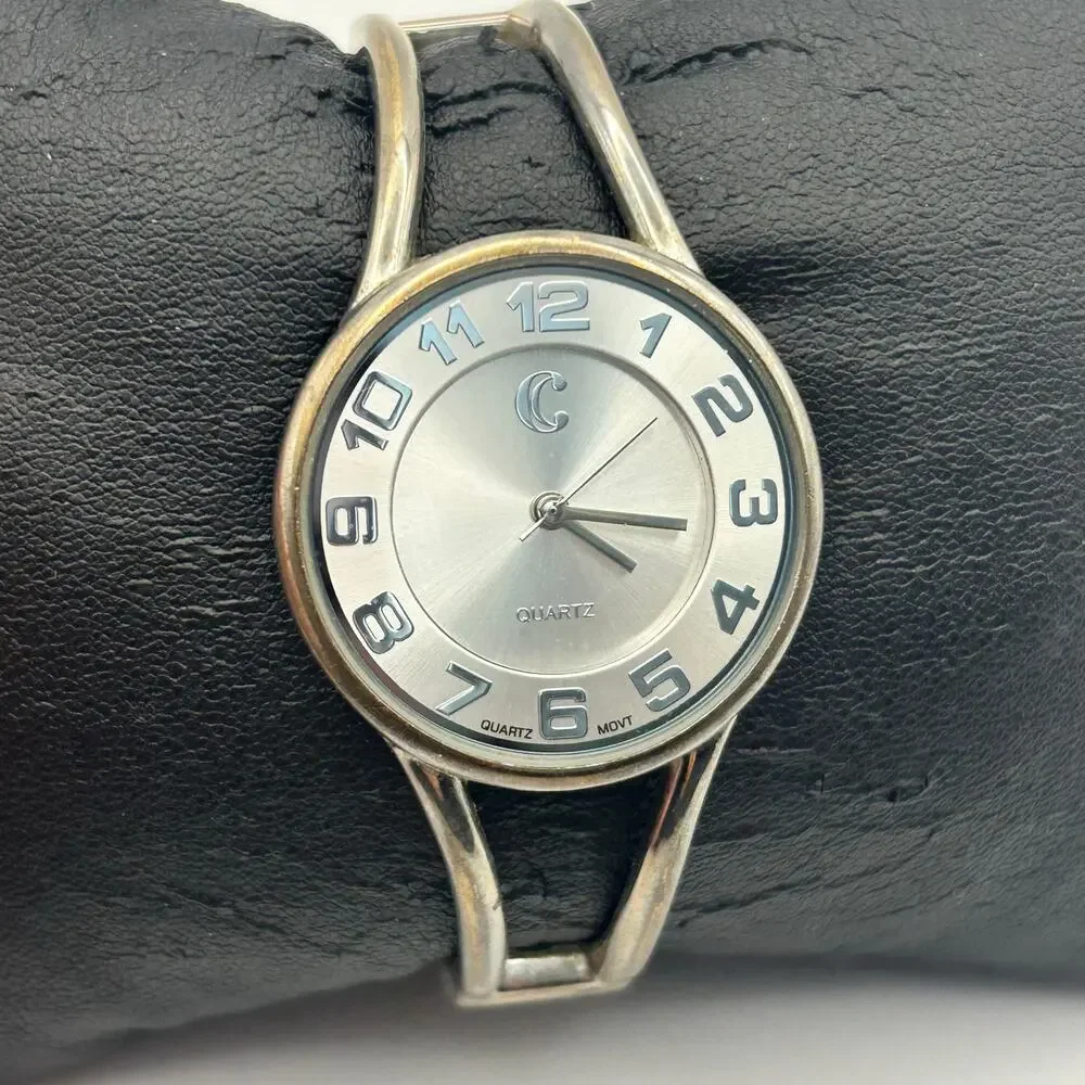 Charming Charlie Silver Women’s Bangle Watch Working New Battery